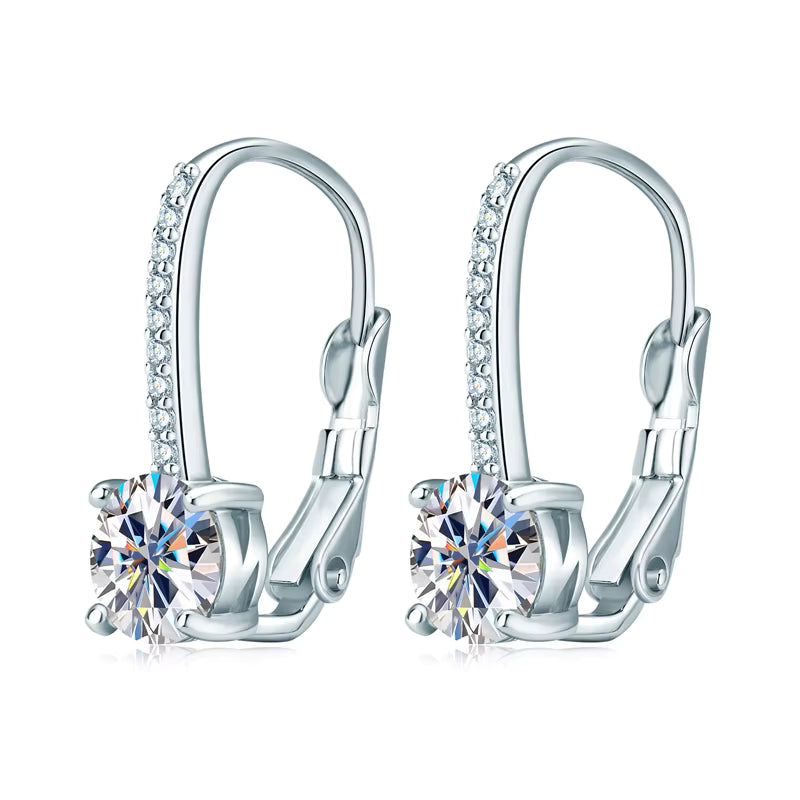 Solitaire Leverback Earrings