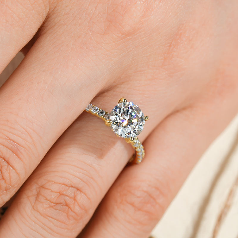 18K Gold Plated Pave Set Band Ring