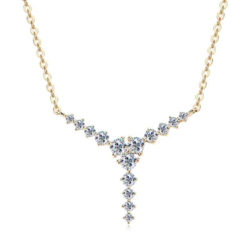 Y-Shaped Moissanite Pendant Necklace