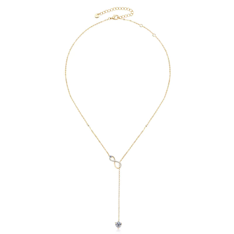 18K Gold Plated Infinity Lariat Necklace