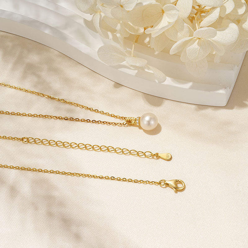 Gold-Plated Freshwater Pearl Pendant Necklace