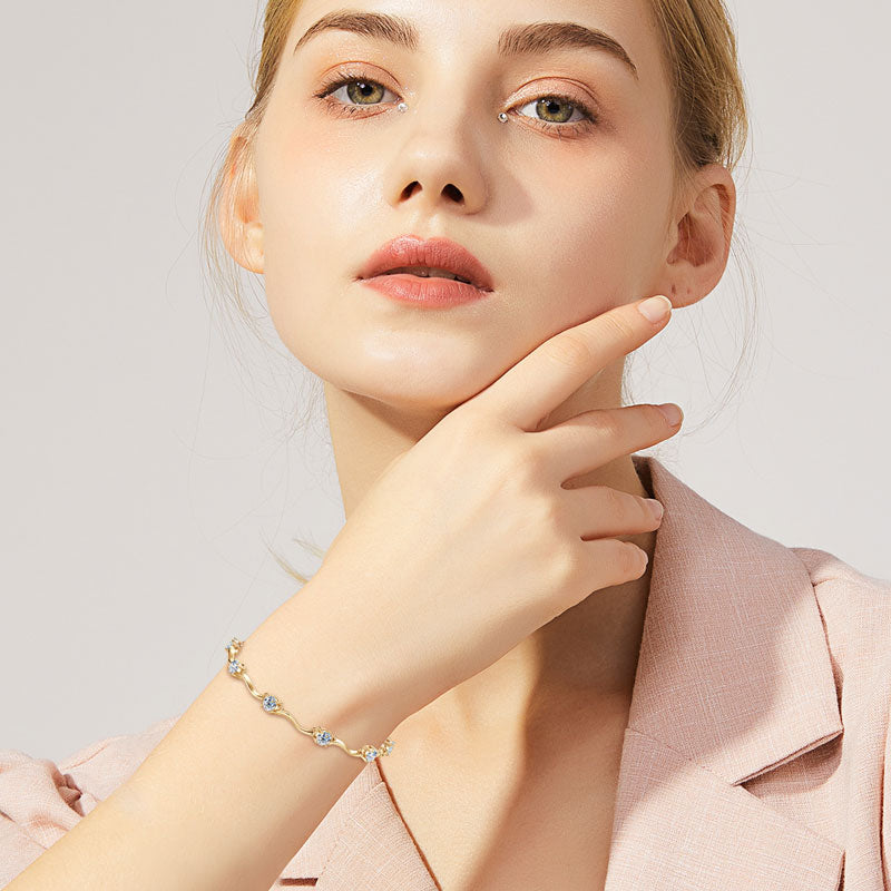 18K Gold Plated Ribbon Design Open Cuff Bracelet