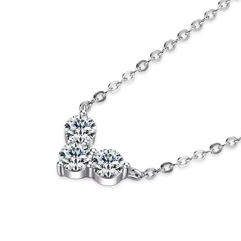 Three-Stone Heart Pendant Necklace