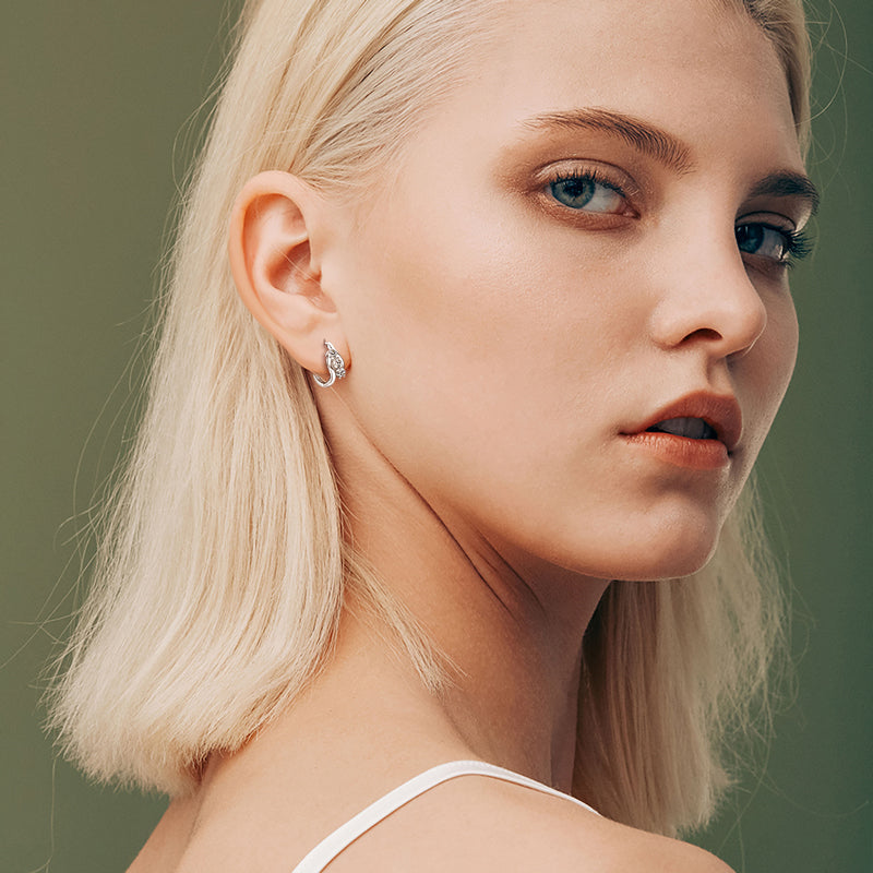 Infinity Wave Huggie Hoop Earrings