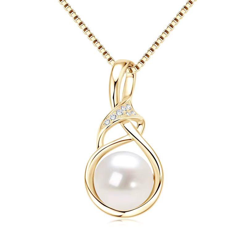 Lustrous Pearl & Moissanite Pendant