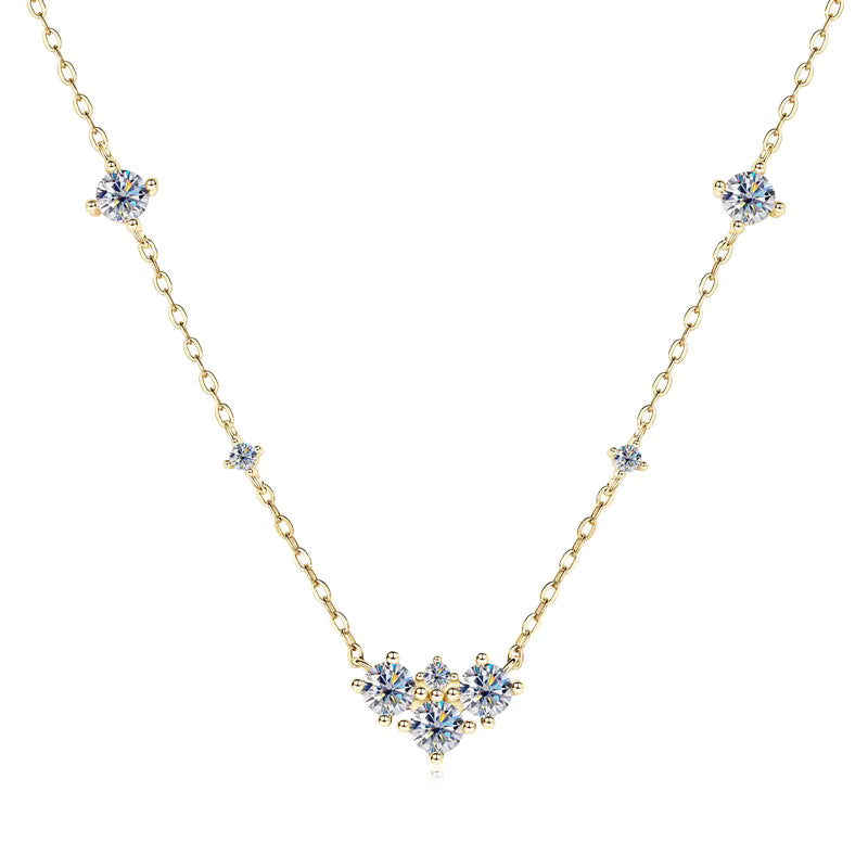 Elegant Gold Plated Moissanite Necklace