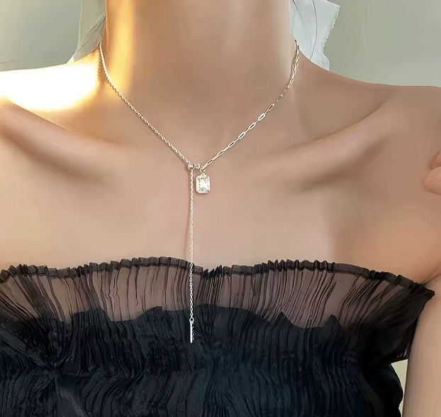 Adjustable Handmade Silver Collarbone Necklace