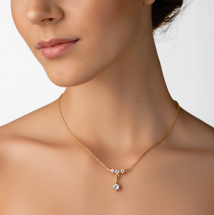 Zircon Charm Pendant Necklace
